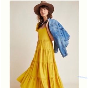 Gillian tiered maxi dress in Honey Mustard